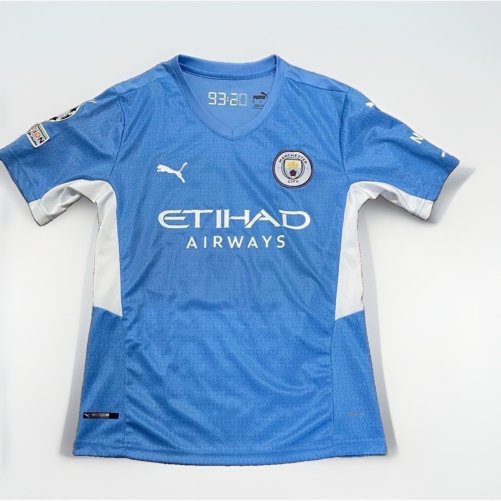 Manchester City 21/22 Home PUMA Authentic #12 Kit, UEFA CL, MEN'S Size M